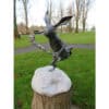 Modern rabbit sculpture by The Kildare Gallery, outdoor bronze art installation.