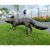 Rustic metal fox sculpture at The Kildare Gallery outdoor exhibit.