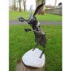 Vachette rabbit metal sculpture outdoors, Kildare Gallery, contemporary Irish animal art.