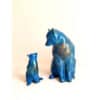 Blue ceramic cat sculptures, artistic animal art, Kildare Gallery Irish ceramics.