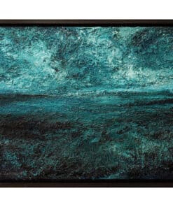 Vibrant abstract ocean scene painting with textured brushstrokes at The Kildare Gallery.