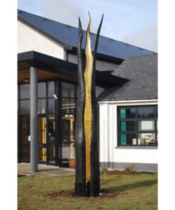 Stone sculpture artwork outside The Kildare Gallery.