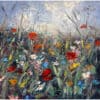 Poppy field painting with colourful wildflowers and tall grasses, impressionist style, vibrant colours, natural landscape, Kildare Gallery artwork.