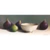 Rustic ceramic bowl with figs and antique pottery, featured in The Kildare Gallery collection.