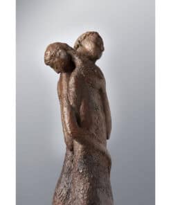 Bronze sculpture of a woman with two heads, modern art piece at The Kildare Gallery, Ireland.