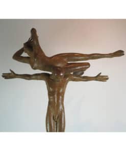 Fragment of a modern sculpture depicting intertwined human figures at The Kildare Gallery.