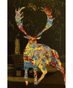 Colourful deer sculpture art installation at The Kildare Gallery, showcasing contemporary public artwork.