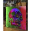 Vibrant skull art painting with neon colours on canvas at The Kildare Gallery.