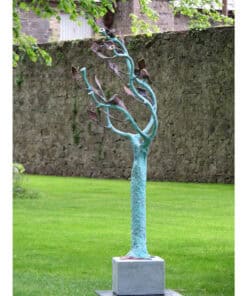 Bronze abstract tree sculpture at The Kildare Gallery outdoor sculpture garden, Irish contemporary art piece.