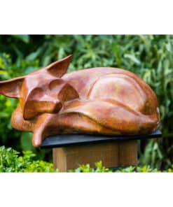 Elegant bronze fox sculpture on display at The Kildare Gallery, showcasing contemporary art and outdoor sculpture.