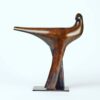 Rustic wooden bird sculpture art piece for Kildare Gallery, Irish contemporary art, handcrafted wooden sculpture.