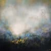 Etherial landscape abstract painting with textured surface and subtle colours, atmospheric artwork from The Kildare Gallery.