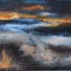 Vibrant abstract seascape painting with dynamic waves and sunset hues at The Kildare Gallery.