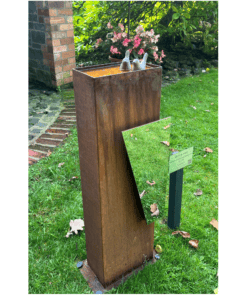 Shining jewel sculpture outdoor art garden decor rusted metal fountain.