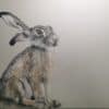 A rabbit painting, realistic wildlife art, displayed at The Kildare Gallery Ireland.