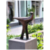Unique bronze bird sculpture displayed outside The Kildare Gallery, showcasing contemporary Irish art.