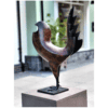 Elegant bronze bird sculpture at The Kildare Gallery, showcasing contemporary Irish art and craftsmanship.