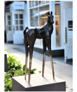 Modern bronze horse sculpture at The Kildare Gallery, showcasing contemporary Irish art.