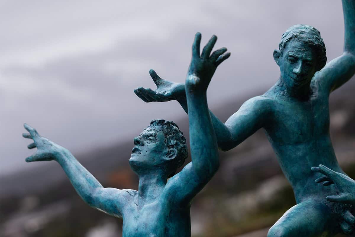 Close up of a bronze sculpture by Mike Duhan